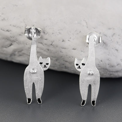 Mori Bear Stud Earrings in Sterling Silver - Naughty Cat