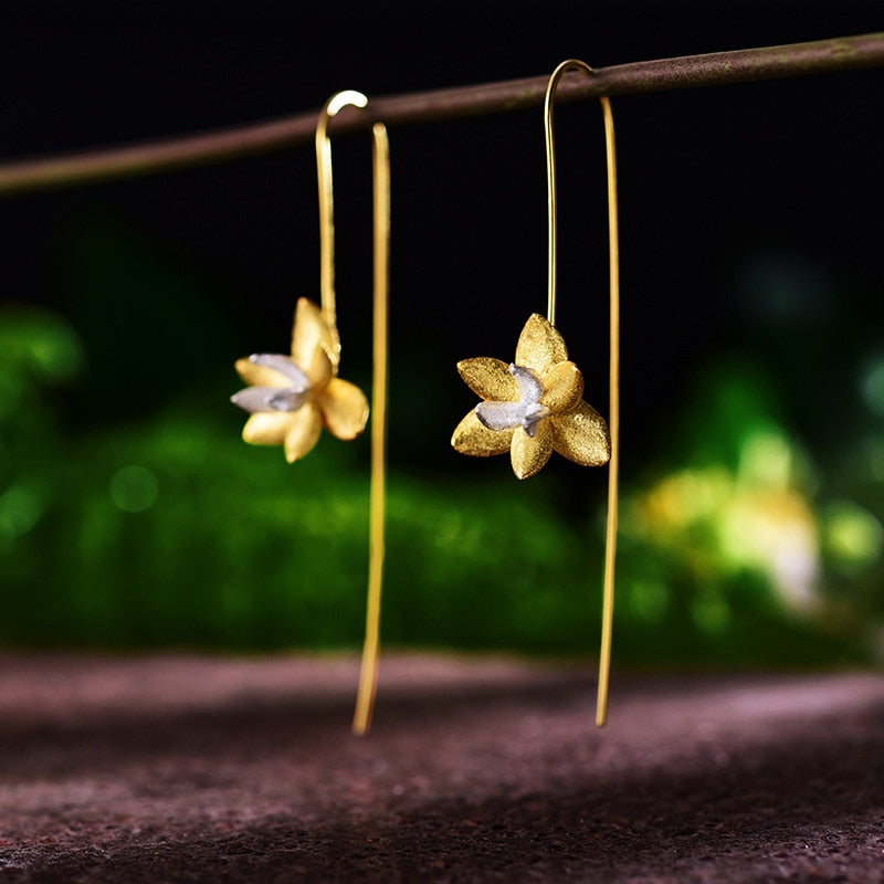 Mori Bear Drop Earrings in 925 Sterling Silver