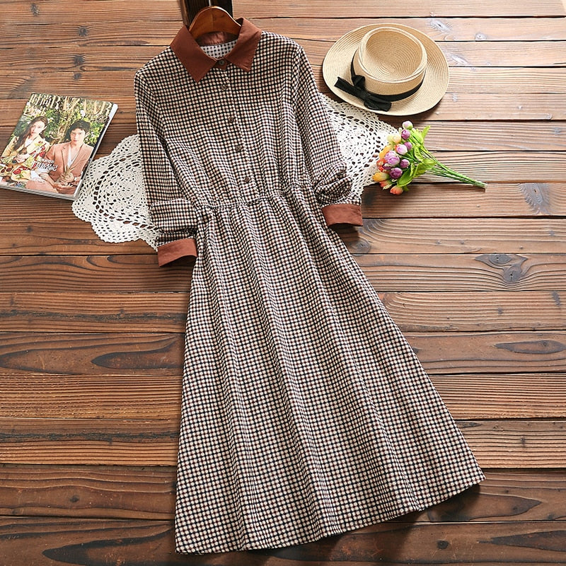 Mori Bear corduroy long sleeve dress - Vintage