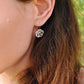 Mori Bear Dangle Earrings in 925 Sterling Silver - Iced Flower