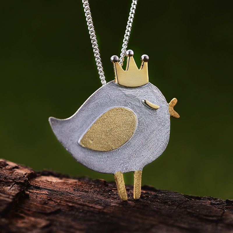 Mori Bear Pendant in 925 Sterling Silver - Lovely Princess Bird