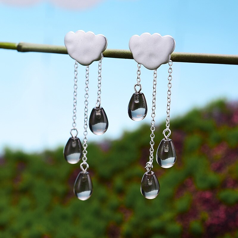 Mori Bear Drop Earrings in 925 Sterling Silver - Ethnic Cloud