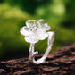 Mori Bear Adjustable Ring in 925 Sterling Silver - Iced Flower