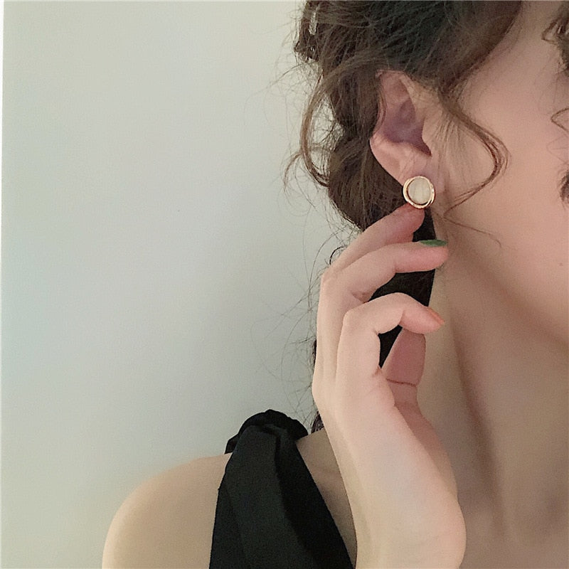Mori Bear Earrings in Copper with Opal